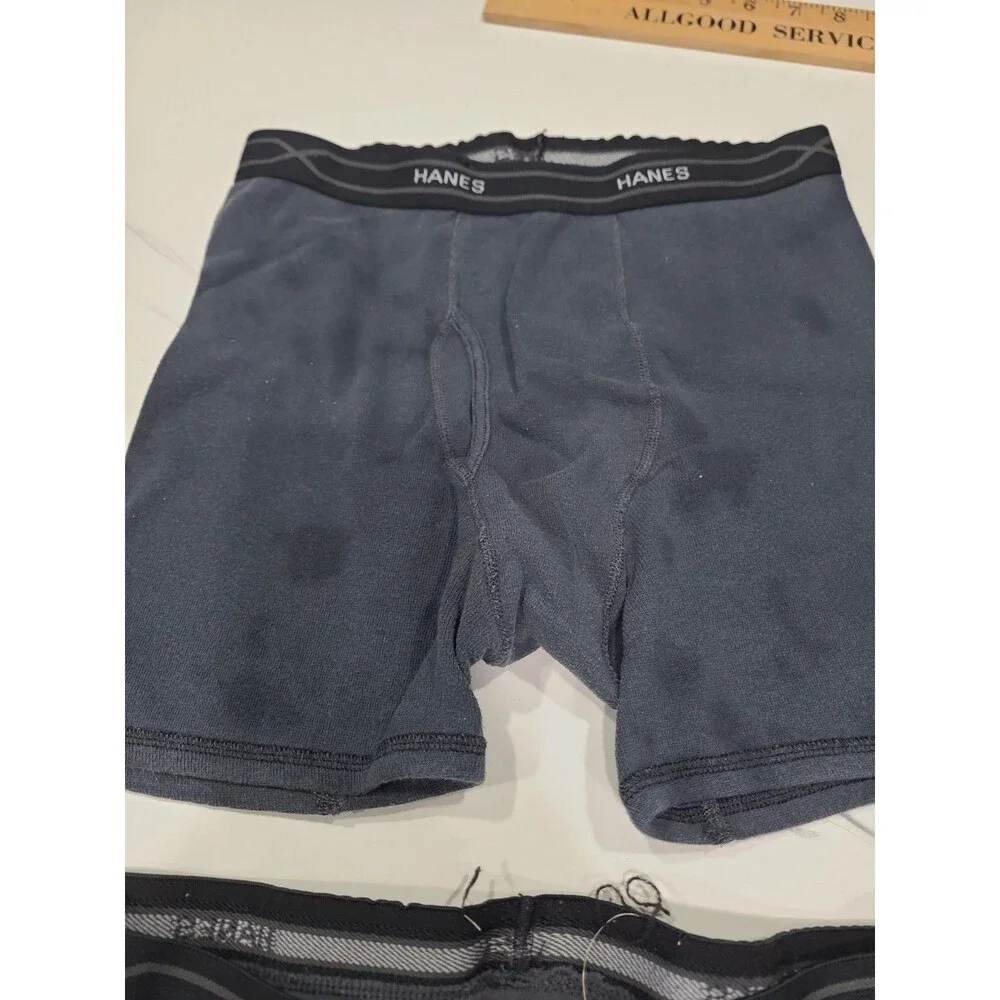 Set Of 4 Hanes boxer Brief Short Black Amd Grey Size Medium Used B26